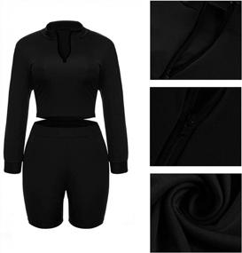 img 2 attached to Be The Ultimate Sporty Fashionista With This Sexy 2-Piece Women'S Athletic Set - Short Sleeve Crop Top And Solid Skinny Pants In Black