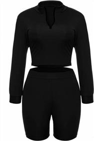 img 1 attached to Be The Ultimate Sporty Fashionista With This Sexy 2-Piece Women'S Athletic Set - Short Sleeve Crop Top And Solid Skinny Pants In Black