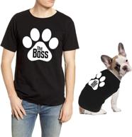 👕 black purple matching t-shirts for dogs and owners: casual cotton shirts, separate packs available логотип