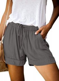 img 4 attached to Get Summer Ready With QACOHU Women'S Casual Comfy Drawstring Elastic Waist Shorts With Pockets