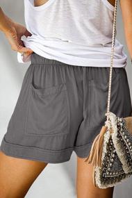 img 3 attached to Get Summer Ready With QACOHU Women'S Casual Comfy Drawstring Elastic Waist Shorts With Pockets