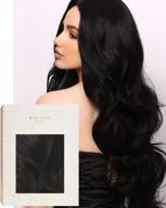 black long wavy lace front synthetic hair wig by karizma - bombshell look! logo