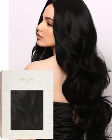 img 4 attached to Black Long Wavy Lace Front Synthetic Hair Wig By Karizma - Bombshell Look!