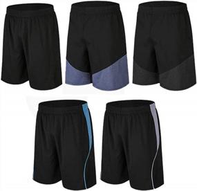 img 4 attached to Get Your Game On: Buyjya'S 5-Pack Men'S Athletic Shorts For Top Performance In Basketball, Football, Gym, And More!