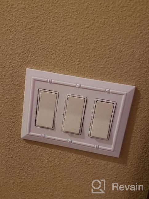 img 1 attached to Pack Of 2 Wall Plate Outlet Switch Covers By SleekLighting Classic White Beadboard Wall Plates Variety Of Styles: Decorator/Duplex/Toggle/Blank / & Combo Size: 2 Gang Toggle review by Larry Breeze