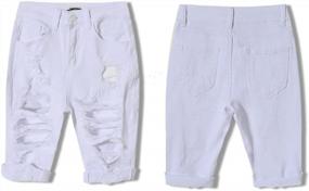 img 1 attached to High Waist Distressed Short Jeans For Women With Ripped Holes And Washed Look By OLRain