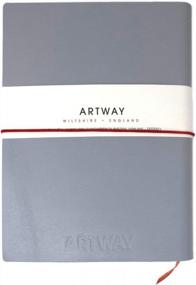 img 3 attached to Проявите творческий подход с серым кожаным альбомом/журналом Artway Doodle - высококачественная бумага в картридже 150Gsm из ясеня, 175X125 мм с 82 страницами