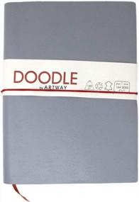 img 4 attached to Get Creative With Artway Doodle Grey Leather Sketchbook/Journal - High Quality 150Gsm Cartridge Papers In Ash, 175X125Mm With 82 Pages
