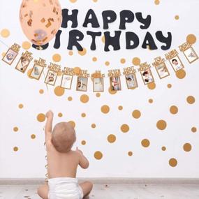img 1 attached to Capture Your Baby'S Milestones With Whaline 1St Birthday Photo Banner - Perfect Decoration For First Birthday Celebration