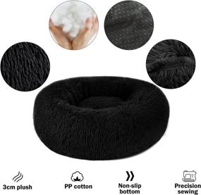 img 1 attached to 🐾 Washable Calming Dog Cat Bed - Faux Fur Round Bed for Dogs of All Sizes - Anti Anxiety Cozy Soft Plush Donut Cuddler Bed with Waterproof Non-Slip Bottom - Indoor Cat Pet Cushion Bed