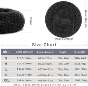 img 2 attached to 🐾 Washable Calming Dog Cat Bed - Faux Fur Round Bed for Dogs of All Sizes - Anti Anxiety Cozy Soft Plush Donut Cuddler Bed with Waterproof Non-Slip Bottom - Indoor Cat Pet Cushion Bed