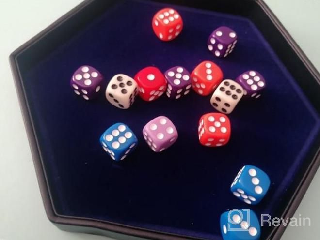 img 1 attached to Purple Hexagon Dice Rolling Tray With Lid: Perfect For RPG, DND & Other Table Games - SIQUK review by Ashley Carpenter