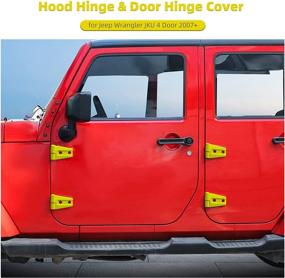 img 3 attached to 🚗 10PCS Yellow Car Engine & Door Hinge Cover Trim for Jeep Wrangler JK Unlimited 4-Door 2007-2018: Enhance Your Vehicle's Style and Protection!