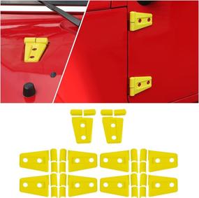img 4 attached to 🚗 10PCS Yellow Car Engine & Door Hinge Cover Trim for Jeep Wrangler JK Unlimited 4-Door 2007-2018: Enhance Your Vehicle's Style and Protection!