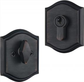 img 4 attached to Oil Rubbed Bronze Single Cylinder Deadbolt With One-Sided Key Access From CLCTK