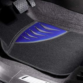 img 2 attached to Enhanced Performance PIC AUTO Carpet Car Floor Mats with Blue Carbon Fiber Heel Pad - Front and Rear Mats Universal Fit for Suvs, Sedans, Vans (4 Pcs)