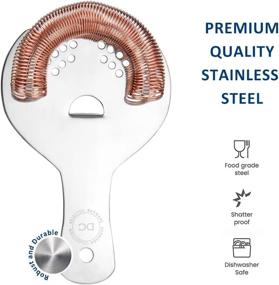 img 2 attached to Stainless Steel Copper Hawthorne Strainer For Professional Bartenders & Mixologists - High Density Spring, Mirror Polished Finish.