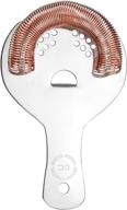 stainless steel copper hawthorne strainer for professional bartenders & mixologists - high density spring, mirror polished finish. logo