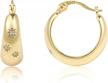 stylish and comfortable 14k gold chunky hoop earrings with hypoallergenic sterling silver post for women logo