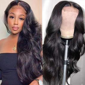 img 4 attached to ALLRUN HD Lace Front Wigs Transparent 5X5 Lace Closure Wig Body Wave Human Hair Lace Front Wigs For Black Women Unprocessed Virgin Hair Wigs Pre Plucked With Baby Hair(18Inch)