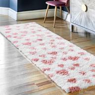 🎀 nuloom pink olivia heart shag runner rug, 2' 8" x 8', for nursery логотип