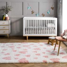 img 2 attached to 🎀 nuLOOM Pink Olivia Heart Shag Runner Rug, 2' 8" x 8', for Nursery