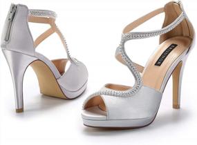 img 3 attached to Stylish High Heel Sandals With Peep Toe And S-Strap For Prom, Wedding, And Evening Events By ERIJUNOR