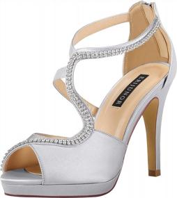 img 4 attached to Stylish High Heel Sandals With Peep Toe And S-Strap For Prom, Wedding, And Evening Events By ERIJUNOR