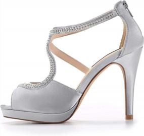 img 2 attached to Stylish High Heel Sandals With Peep Toe And S-Strap For Prom, Wedding, And Evening Events By ERIJUNOR