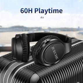 img 2 attached to JUECHE D10 Pro Bluetooth Headphones: 60H Playtime, Hi-Fi Stereo Sound, Deep Bass, TF Card, FM Radio & Mic - Perfect for Travel, Work, TV, PC, Online Class, Kids & Adults