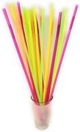 📏 flexible and fun: 17 inch mammoth bendy straws - assorted neon (pack of 200) logo