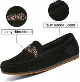 img 1 attached to Stylish And Comfy: Katliu Women'S Black Suede Loafers - Slip-On Moccasin Slippers