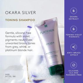 img 2 attached to Rene Furterer OKARA SILVER Toning Shampoo For Blonde, White, Grey, Silver And Pastel Hair 6.7 Oz