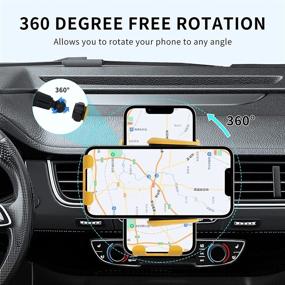 img 2 attached to 🚗 Convenient Wireless Car Charger & Phone Mount: Smart Sensor, Auto Clamping, Compatible with iPhone/Samsung (Yellow)