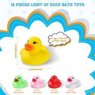 🦆 pack of 18 led flashing rubber ducks - glow bath toys for teens on birthday, easter, christmas - shower, pool, water tub floating toy, party favors, gifts, bathroom decor logo