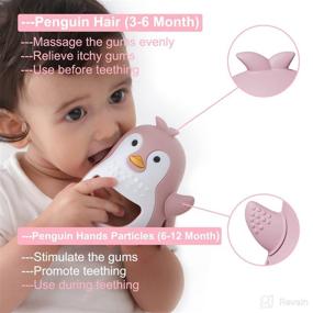 img 3 attached to Penguin Teething Toys: Never Drop, Silicone Chew Toys for Babies 0-12 Months - BPA-Free and Perfect for Sucking Needs - Pink