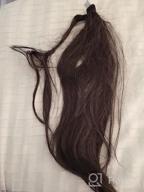 img 1 attached to BARSDAR 26 Inch Ponytail Extension Long Straight Wrap Around Clip In Synthetic Fiber Hair For Women - Darkest Brown review by Laura Valenzuela