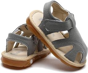 img 2 attached to LAFEGEN Sandals Suqeaky Closed Toddler Boys' Shoes : Sandals