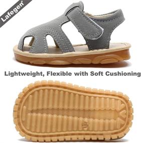 img 1 attached to LAFEGEN Sandals Suqeaky Closed Toddler Boys' Shoes : Sandals