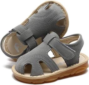 img 3 attached to LAFEGEN Sandals Suqeaky Closed Toddler Boys' Shoes : Sandals