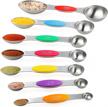 stainless steel double sided measuring spoons set - teaspoon and tablespoon for dry & liquid ingredients logo