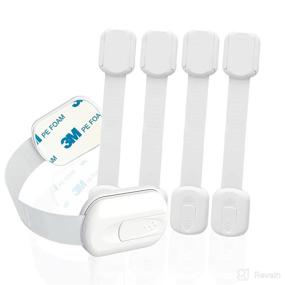 img 4 attached to 👶 PUREVACY Child Safety Strap Locks 16 Pack - White Appliance Straps for Child Proofing Drawers, Fridge, Cupboard, Oven, Trash Can, Refrigerator - Adjustable Strap Latches Included - Cabinet Locks for Kids & Toddlers