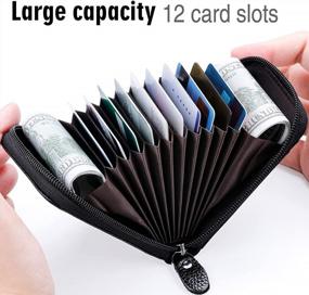 img 2 attached to MaxGear Genuine Leather RFID Credit Card Holder Wallet With Zipper For Women Ladies