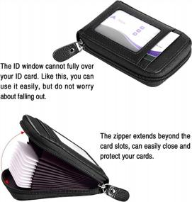 img 1 attached to MaxGear Genuine Leather RFID Credit Card Holder Wallet With Zipper For Women Ladies