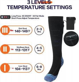 img 3 attached to V.Step Rechargeable Electric Heated Socks For Men & Women With Remote, 4000MAH Battery Foot Warmers For Hunting Ski Camping Riding Motorcycle