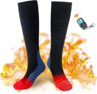 v.step перезаряжаемые электрические нагревательные носки для мужчин и женщин с пультом, аккумулятором 4000mah, подогреватели для ног на охоту, катание на лыжах, кемпинг, мотоцикл. логотип