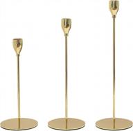 набор из 3 подсвечников vincigant gold taper - идеальные центральные украшения для свадебного стола логотип