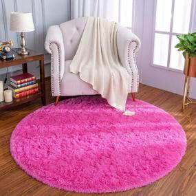 img 4 attached to Add A Touch Of Luxury To Your Room With LOCHAS'S Super Soft Fluffy Hot Pink Rug