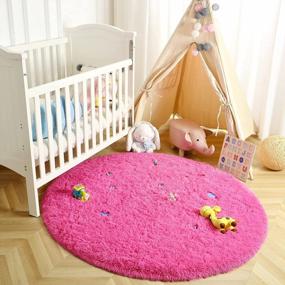 img 1 attached to Add A Touch Of Luxury To Your Room With LOCHAS'S Super Soft Fluffy Hot Pink Rug