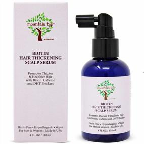img 4 attached to Get Fuller, Healthier Hair With MOUNTAIN TOP Hair Thickening Scalp Serum - Infused With Argan Oil, Biotin, Caffeine, DHT Blockers, & Saw Palmetto (4Oz)